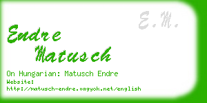 endre matusch business card